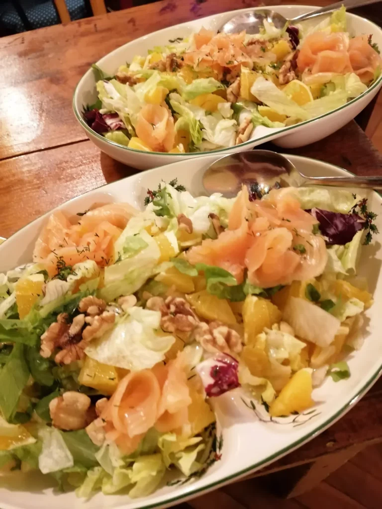 Salad with salmon