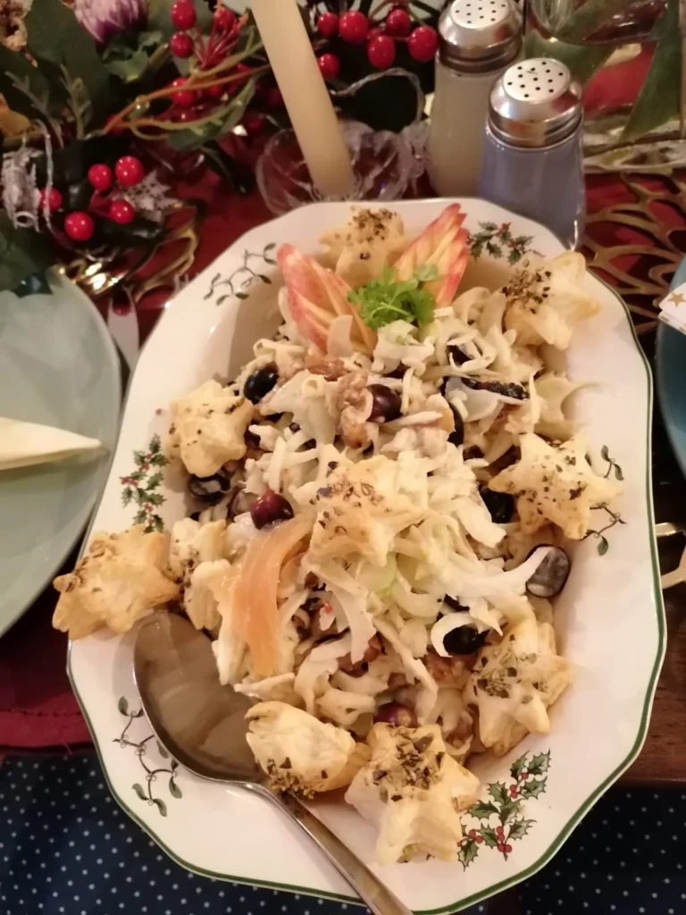 Platter with seafood and vegetables