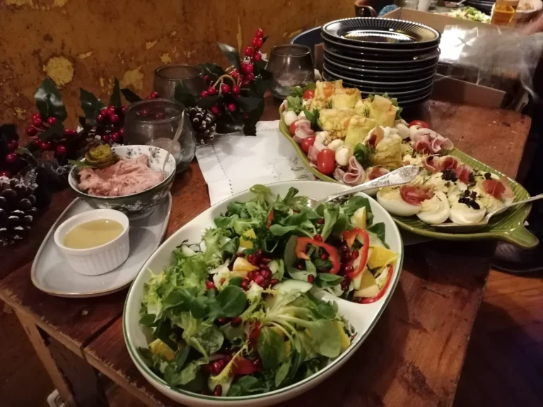Buffet with salads