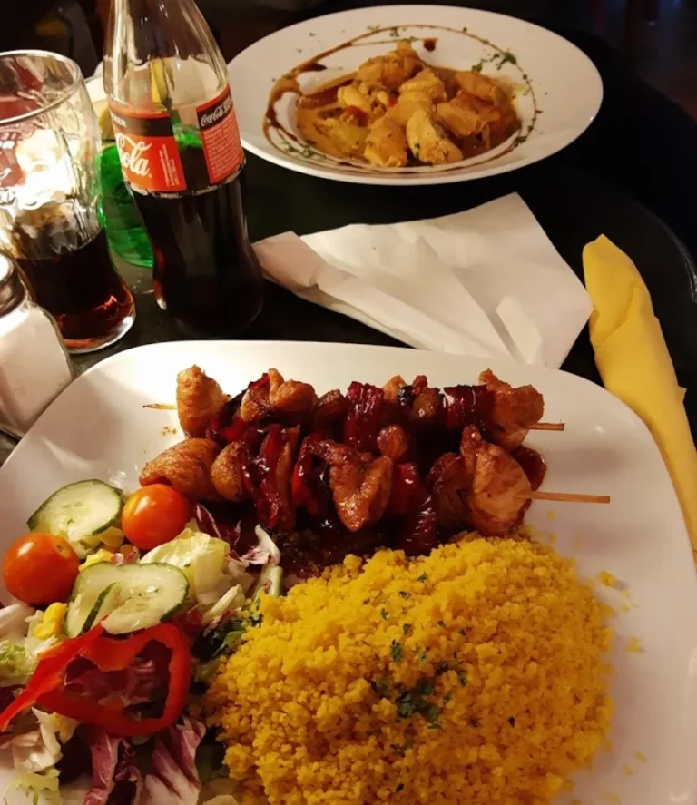 Chicken skewers with couscous